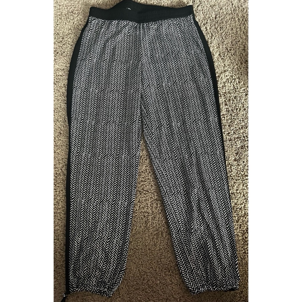 Soft black and white patterned joggers